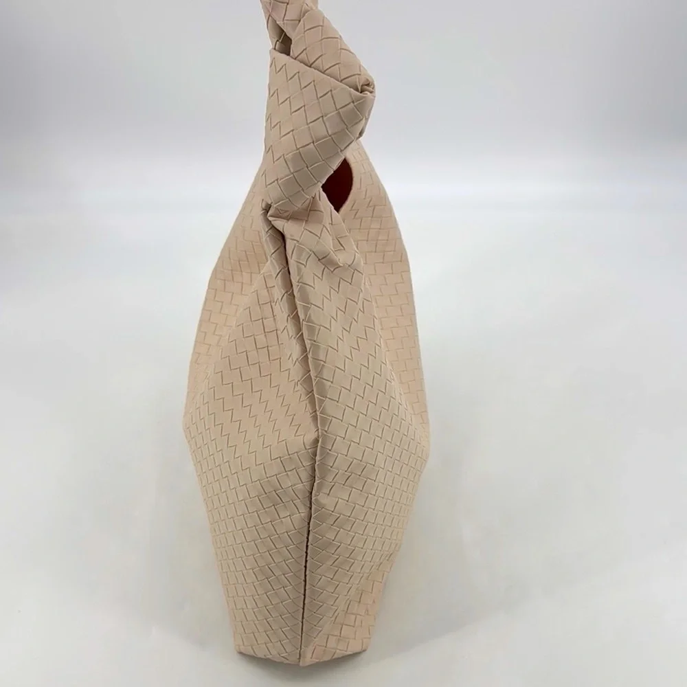Ulta Beauty NEW Woven Basket Weave Knot Vegan Leather Hobo Shoulder Bag NWT